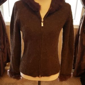 Cabo brown zip up sweater